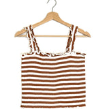 Brown AVERIE Striped Smocked Tank Top / VERONICA BEARD - Size S