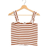 Brown AVERIE Striped Smocked Tank Top / VERONICA BEARD - Size S
