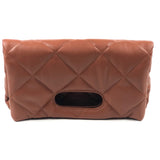 Brown Babette Folded Faux Leather Pouch / ESSENTIEL ANTWERP