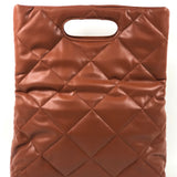 Brown Babette Folded Faux Leather Pouch / ESSENTIEL ANTWERP