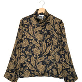 Brown BEATRIZ Floral Print High Collar Shirt / MARIA DE LA ORDEN - Size 38