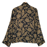Brown BEATRIZ Floral Print High Collar Shirt / MARIA DE LA ORDEN - Size 38
