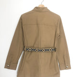 Brown Belted Bead-embellished Cotton-blend Jacket - model GABARDINE / MAJE - Size 36