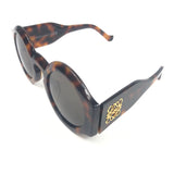 Brown CHUNKY Tortoiseshell Anagram Round Sunglasses / LOEWE