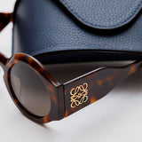 Brown CHUNKY Tortoiseshell Anagram Round Sunglasses / LOEWE