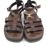 Brown CLEA Gladiator Leather Sandals / CELINE - Size 37