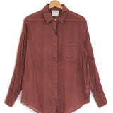 Brown Cotton-Silk Blend Voile Long Sleeves Shirt / FORTE_FORTE - Size 0