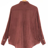 Brown Cotton-Silk Blend Voile Long Sleeves Shirt / FORTE_FORTE - Size 0