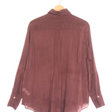 Brown Cotton Silk Voile Long Sleeves Shirt / FORTE_FORTE - Size 0