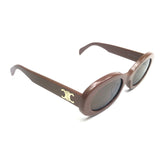 Brown TRIOMPH Frame Oval Sunglasses / CELINE