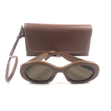 Brown TRIOMPH Frame Oval Sunglasses / CELINE