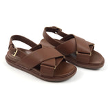 Brown FUSSBET Leather Sandals / MARNI - Size 38.5