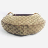 Brown GG Canvas Bamboo Ring Hobo Bag / GUCCI