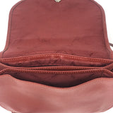 Brown grained Leather Crossbody Bag / LONGCHAMP