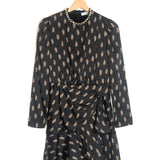 Brown GRISELDA Printed Satin-twill Ruffled Trims  Mini Dress / SANDRO - Size 36