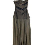 Brown HEDY Strapless Gathered Linen Voile Maxi Dress / FAITHFULL - Size M