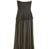 Brown HEDY Strapless Gathered Linen Voile Maxi Dress / FAITHFULL - Size M