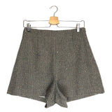 Brown Herringbone Golden Sequin Shorts / SANDRO - Size 38