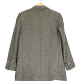 Brown Herringbone Golden Sequin Suit Jacket / SANDRO - Size 36