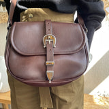 Dark Brown Leather Shoulder Bag - model RODEO / GOLDEN GOOSE