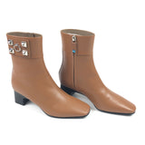 Brown Leather DECOUVERTE 50 Ankle Boots / HERMES - Size 36.5