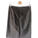 Brown Leather Mid-length Skirt / GUCCI - Size 40