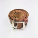 Brown Leather Printed Belt / HTC LOS ANGELES - Size 80cm