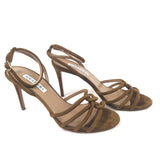 Brown MOON Ankle Strap Suede Sandals / AQUAZZURA - Size 38.5