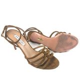 Brown MOON Ankle Strap Suede Sandals / AQUAZZURA - Size 38.5