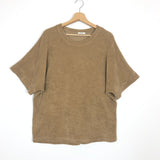 Brown Oversized Cotton Terry Top - One Size