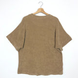 Brown Oversized Cotton Terry Top - One Size