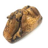 Brown Python Leather Clutch with Strap / SISTA PARIS