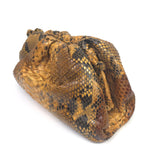 Brown Python Leather Clutch with Strap / SISTA PARIS