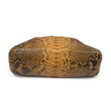 Brown Python Leather Clutch with Strap / SISTA PARIS
