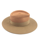 Brown Raffia and Felt Fedora Hat / MAISON MICHEL - Size M