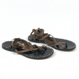 Brown Strappy Studded Leather Sandals / ISABEL MARANT - Size 37