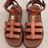 Brown Stud Triomphe CLEA Sandals / CELINE - Size 37