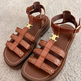 Brown Stud Triomphe CLEA Sandals / CELINE - Size 37