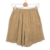 Brown Terry Cotton Terry Shorts - One Size