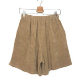 Brown Terry Cotton Terry Shorts - One Size