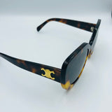 Brown Tortoise Triomphe Butterfly Sunglasses / CELINE