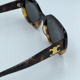 Brown Tortoise Triomphe Butterfly Sunglasses / CELINE