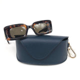 Brown Havana Rectangle Anagram Sunglasses / LOEWE