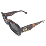 Brown Havana Rectangle Anagram Sunglasses / LOEWE
