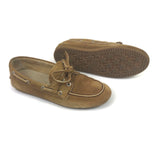 Brown Unlined Bleached Suede Boat Shoes / MIU MIU - Size 36