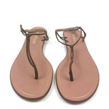 Brown VERY CAPRI Suede Upper with Leather Sole Thong Sandals / AQUAZZURA - Size 37.5
