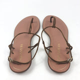 Brown VERY CAPRI Suede Upper with Leather Sole Thong Sandals / AQUAZZURA - Size 37.5