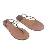Brown VERY CAPRI Suede Upper with Leather Sole Thong Sandals / AQUAZZURA - Size 37.5