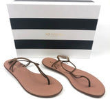 Brown VERY CAPRI Suede Upper with Leather Sole Thong Sandals / AQUAZZURA - Size 37.5