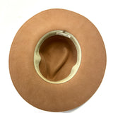 Brown Wide Brim ISABELLA Felt Hat With Tonal Braided Leather Band / SPELL X CONNER HATS - Size S
